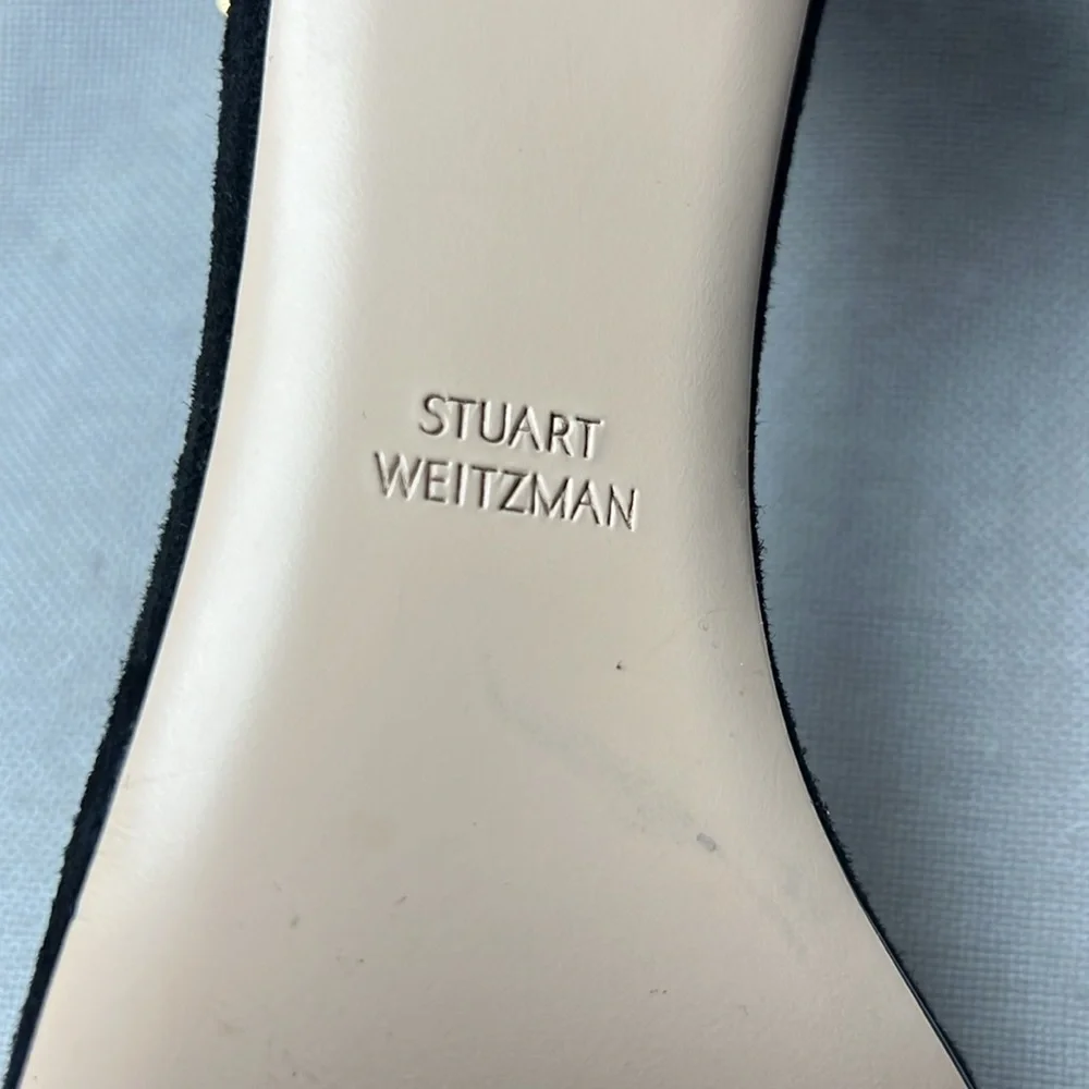 Stuart Weitzman women’s Lessnu Sandal black suede size 10 - Picture 7 of 9